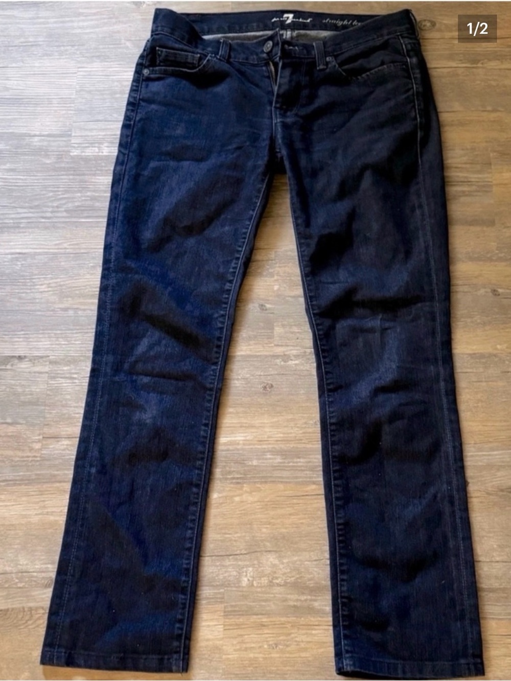 7 For All Mankind Dark Wash Straight Leg Jeans Size 28